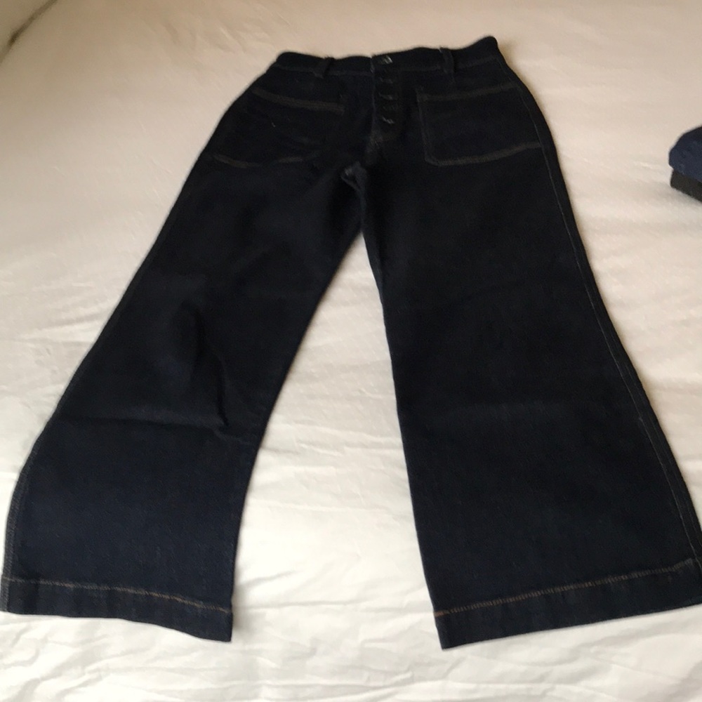 Free people dark denim culottes